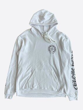 Chrome Hearts White & Black Horseshoe Logo Hoodie